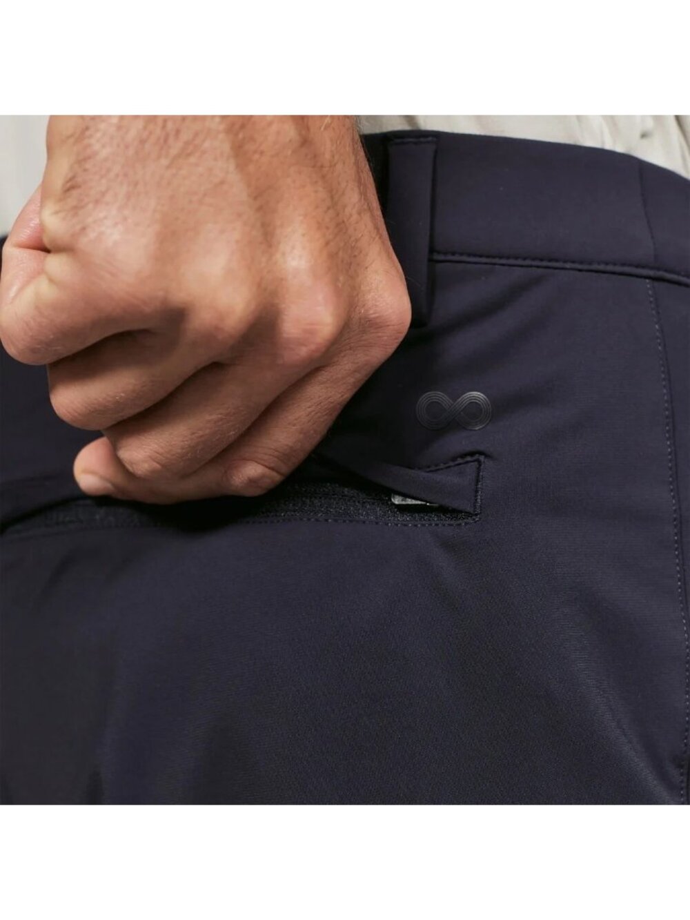 NWT Infinity Men's 38 Navy Performance Shorts With Stretch Waistband & Moisture - Picture 3 of 12